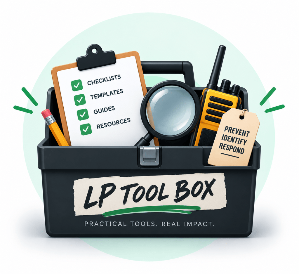 LP Tool Box illustration with checklists, templates, guides and a magnifying glass